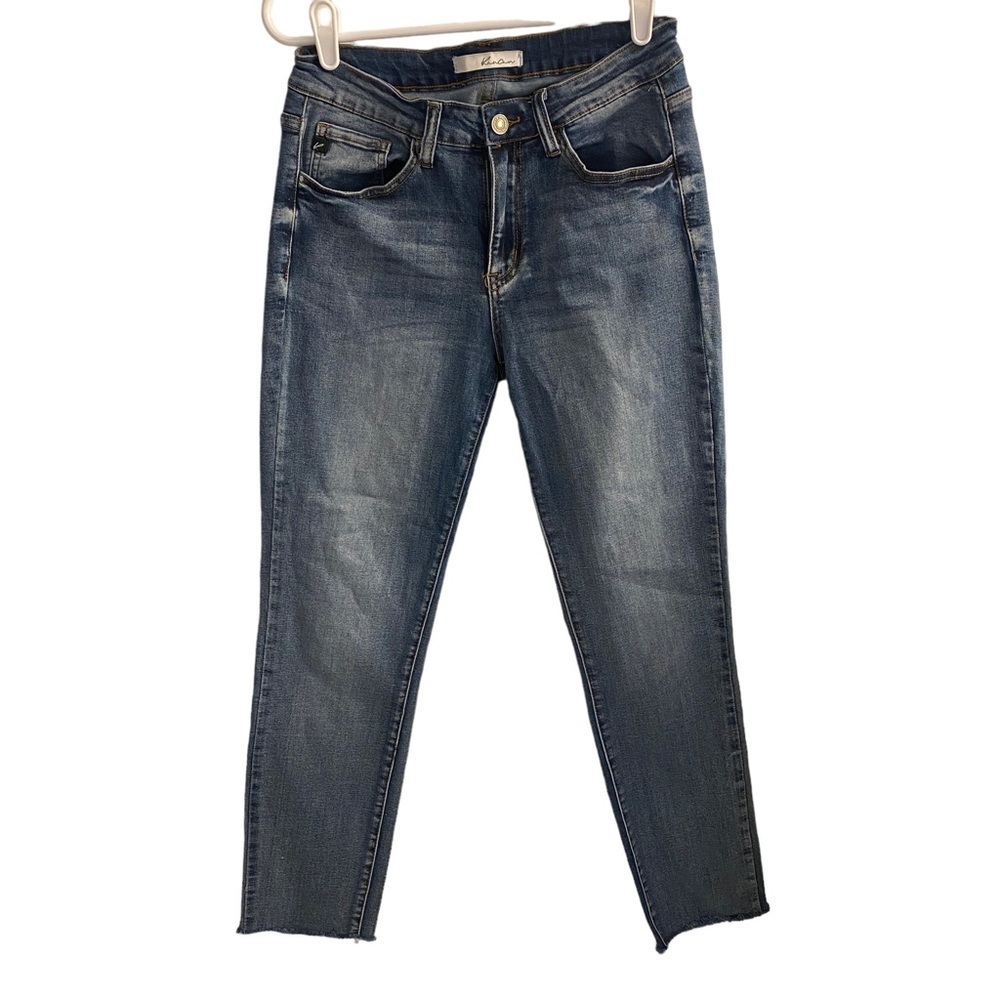 Kancan Estilo Dark Wash Raw Hem‎ Jeans Sz 9/28